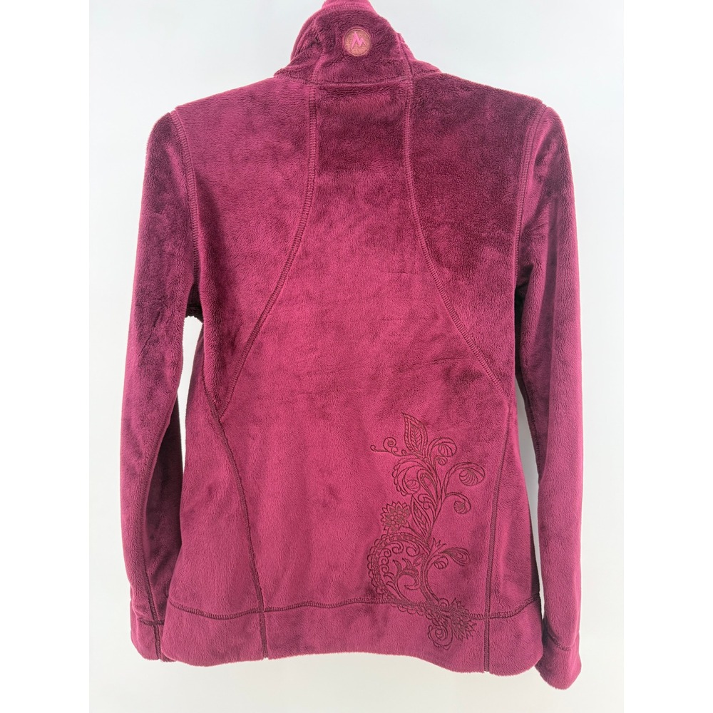 Marmot Fluffy Fleece Jacket Full Zip Maroon Purple Women's Size XS - Picture 4 of 11